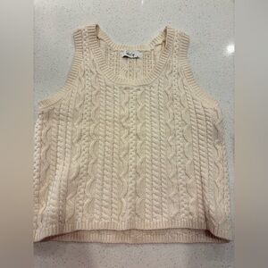 Sadie & Sage Ivory Cable Knit Top